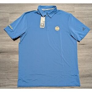 NWT Adidas Mens‎ Blue Ultimate 365 PGA Embroidered UPF 50 Golf Polo Size Large